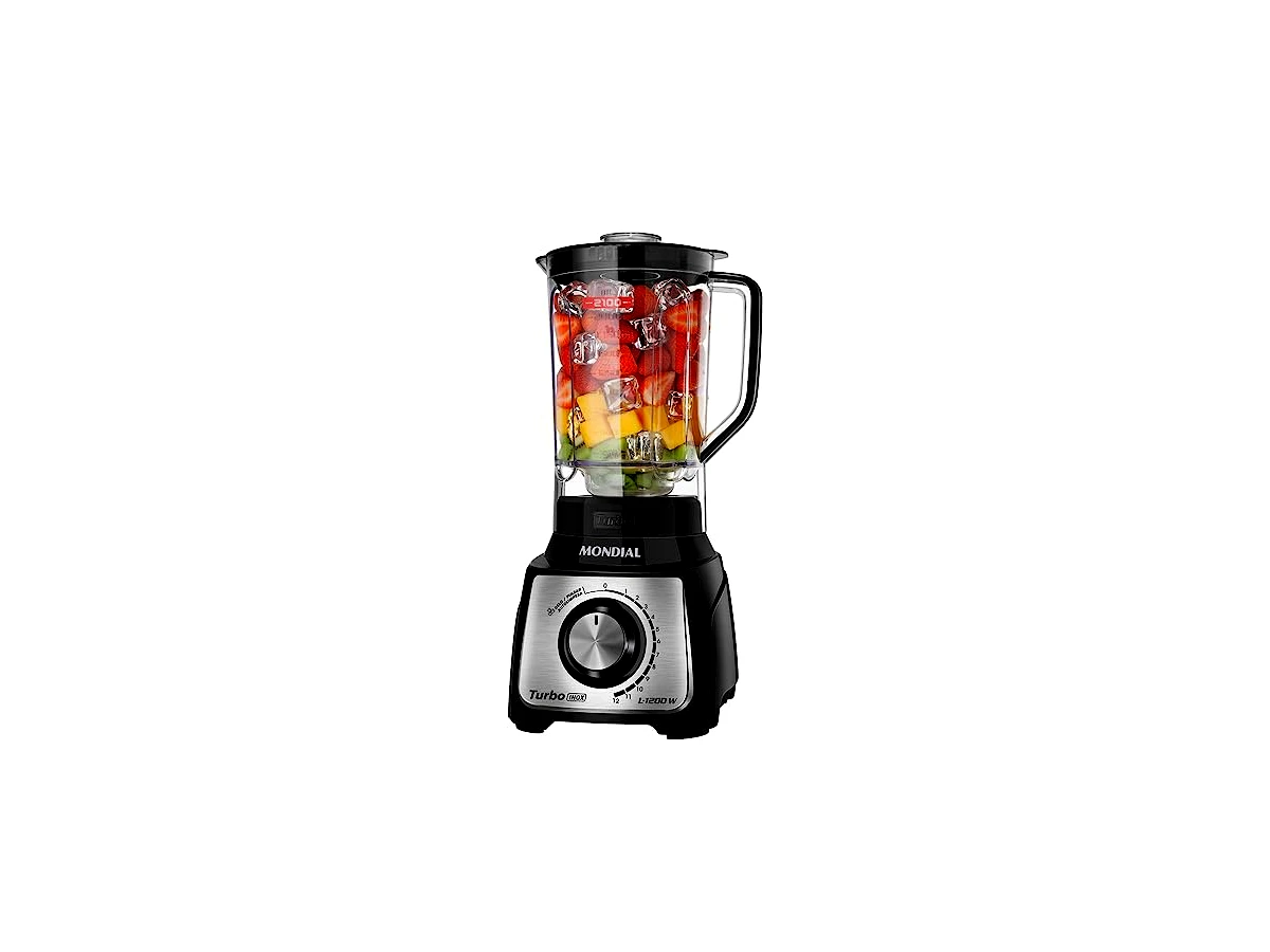 Liquidificador Mondial Turbo Inox L-1200 BI com Filtro 3L e 1200W