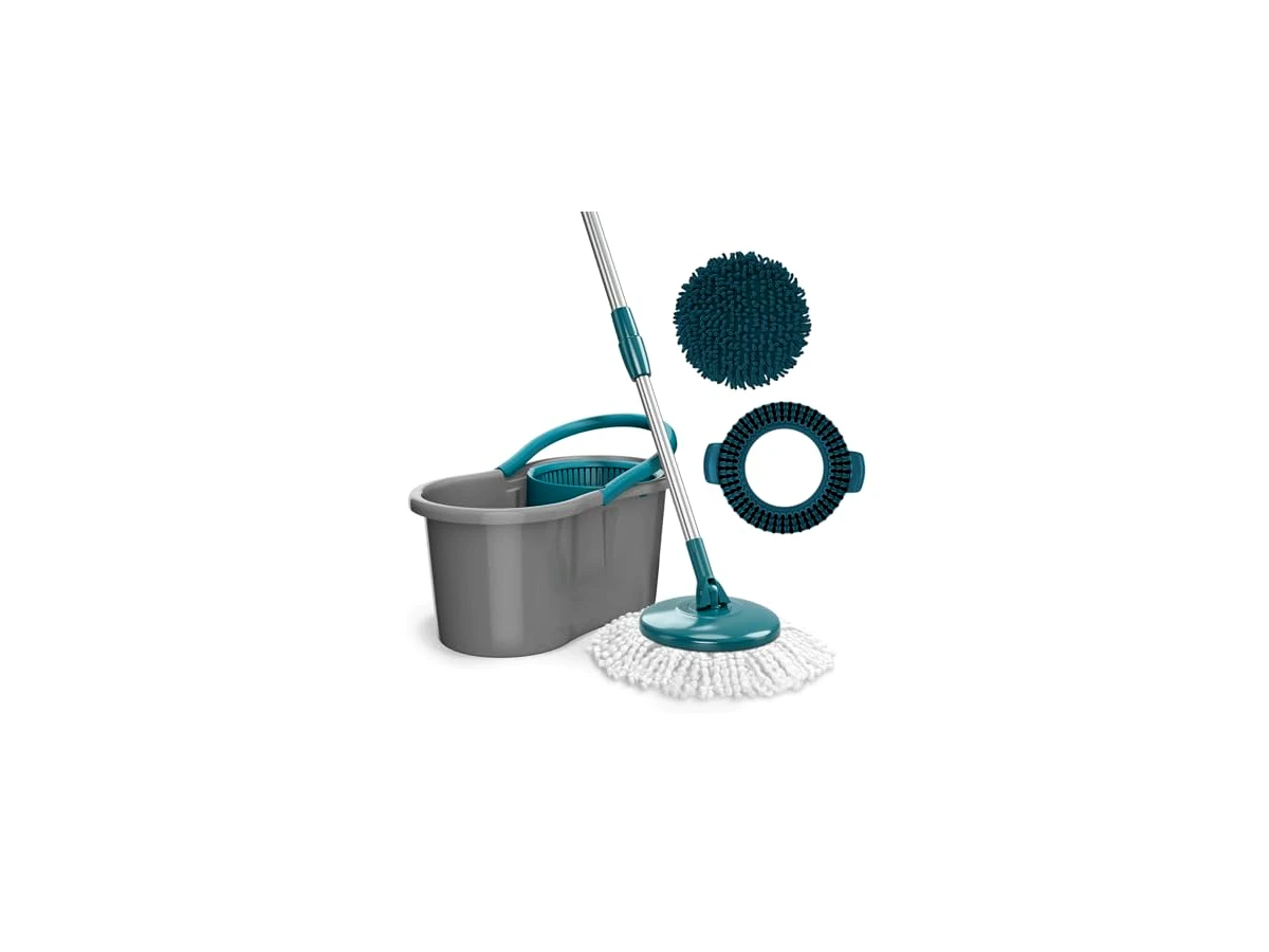 Mop Giratório Pro Flash Limp MOP7038 com Cesto em Aço Inox