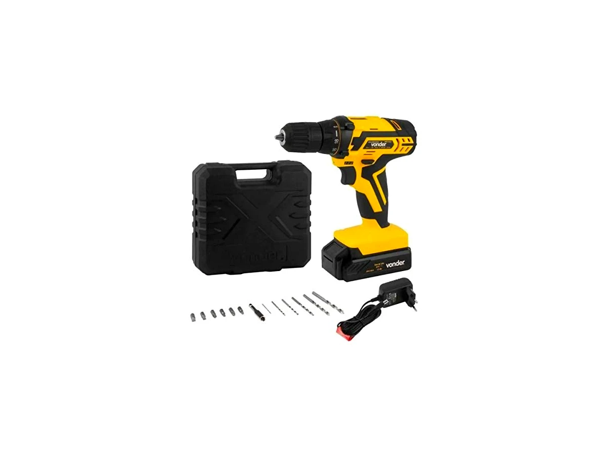 Parafusadeira e Furadeira a Bateria 12V Vonder PFV 012 com Bateria de Lítio e Carregador Bivolt