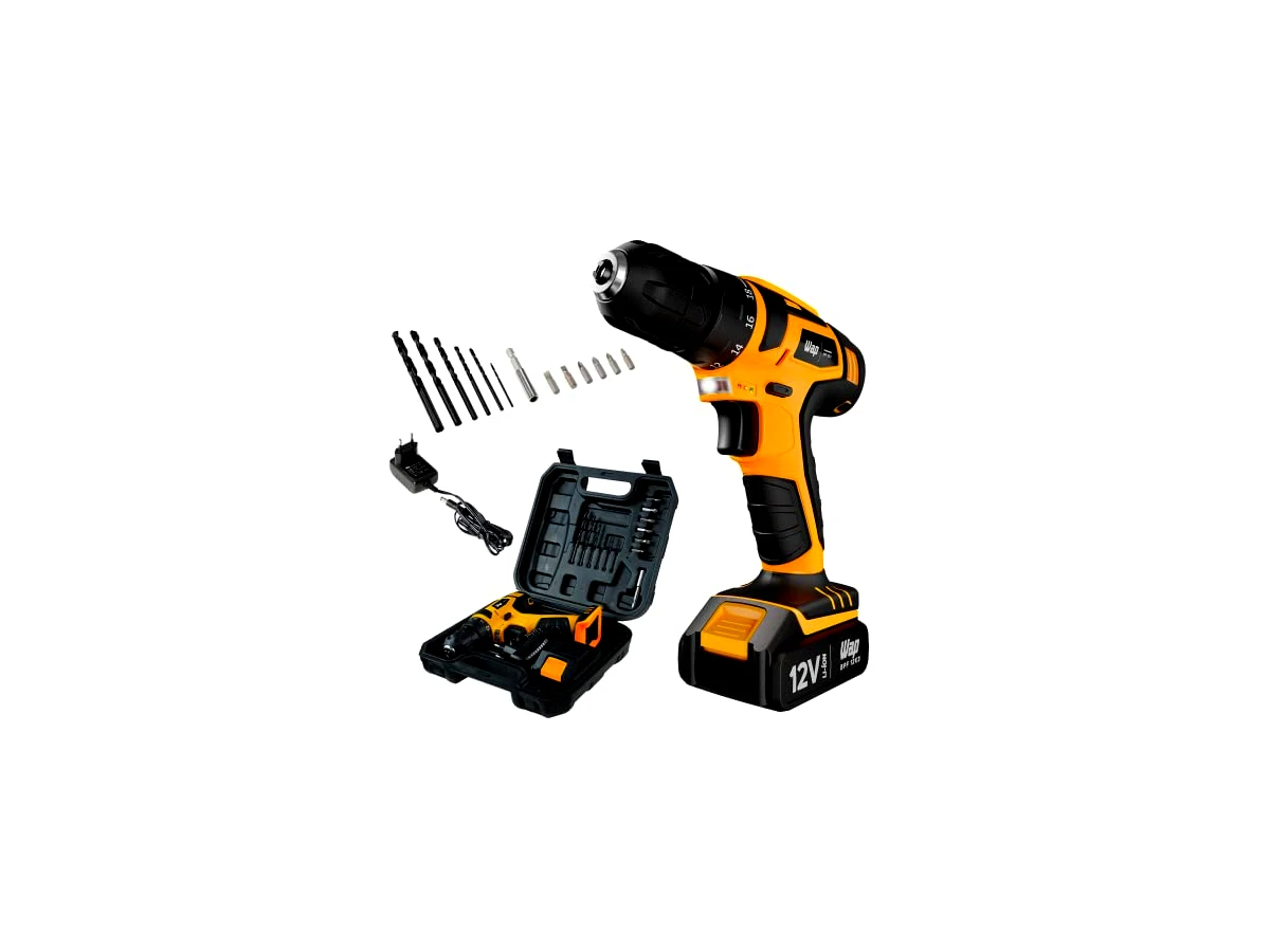 Furadeira e Parafusadeira a Bateria 12V Wap BPF 12K3 Li-Íon com Maleta e 13 Acessórios Bivolt