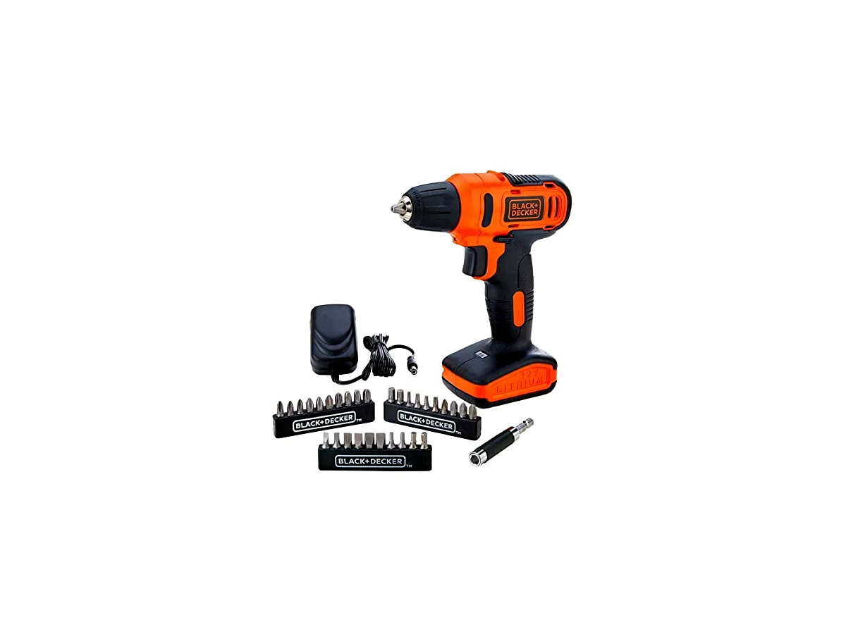 Black+Decker Furadeira e Parafusadeira a Bateria 12V Íon Lítio LD12SP-BR com 13 Acessórios