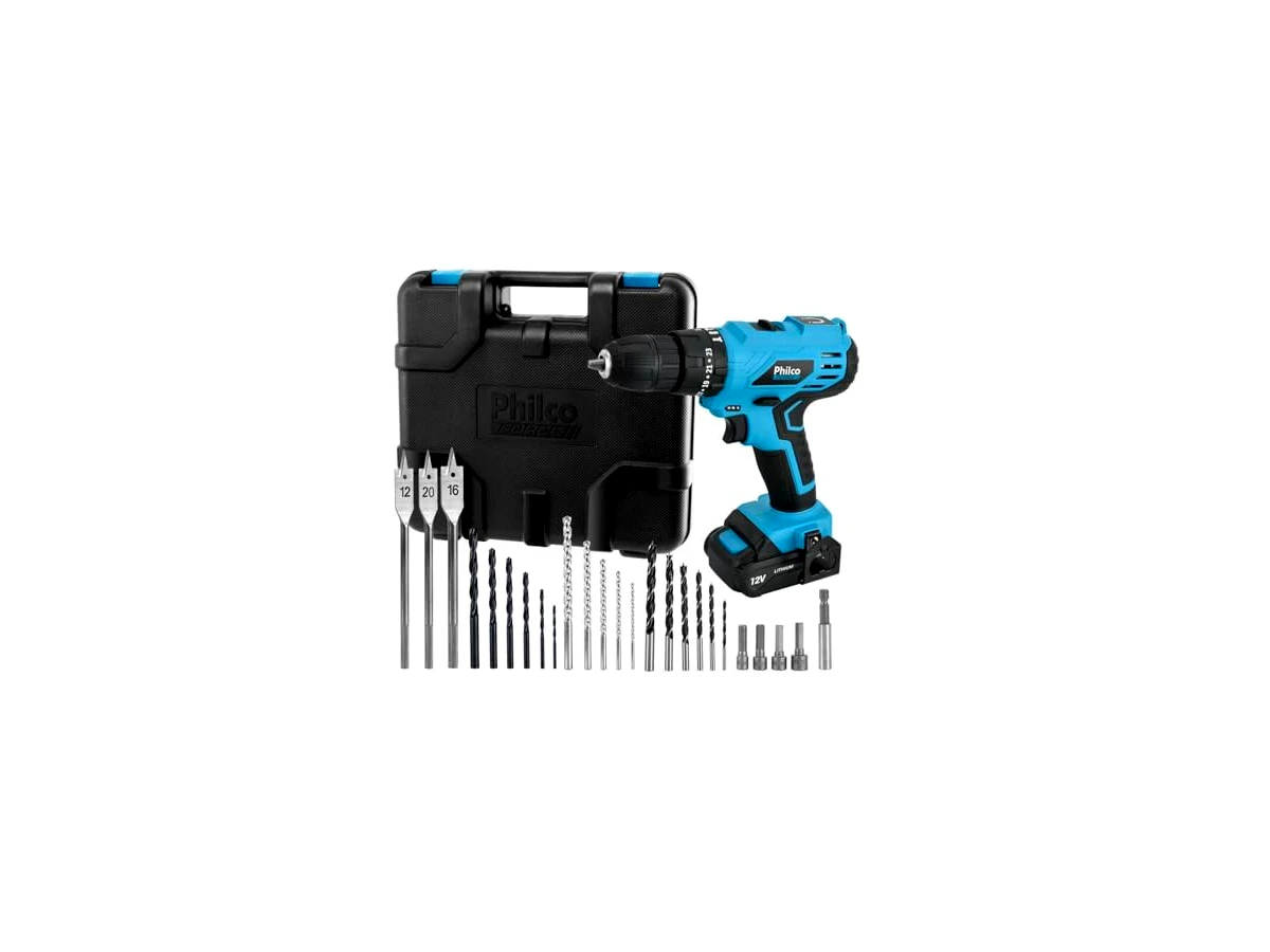 Parafusadeira e Furadeira a Bateria Philco Force PPF01M 12V