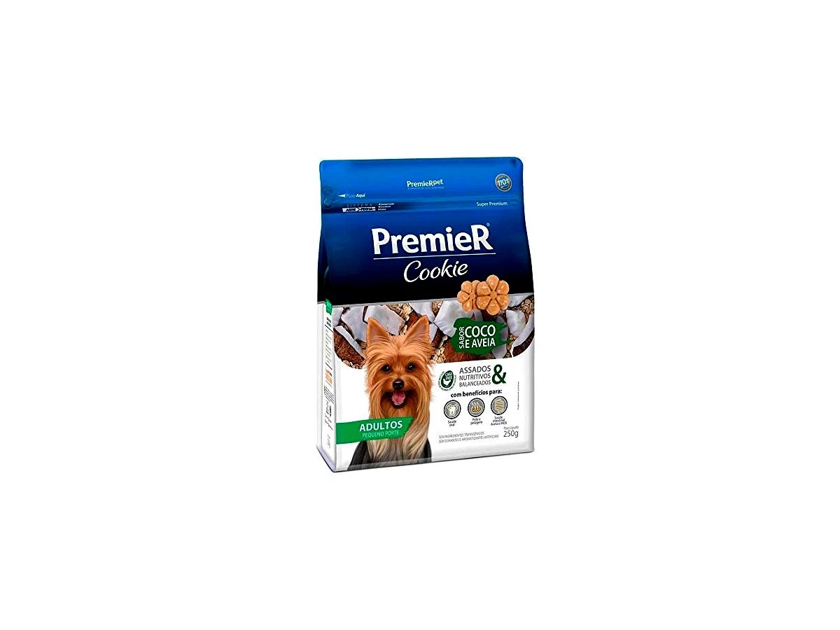 Premier Cookie Cães Adultos Raças Pequenas - Coco e Aveia 250g