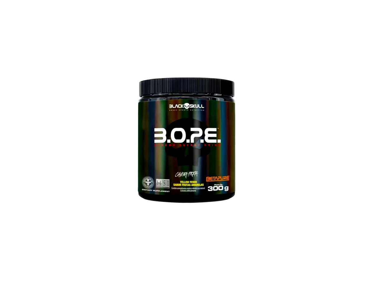 Pré-Treino B.O.P.E. 300g Sabor Frutas Amarelas - Black Skull