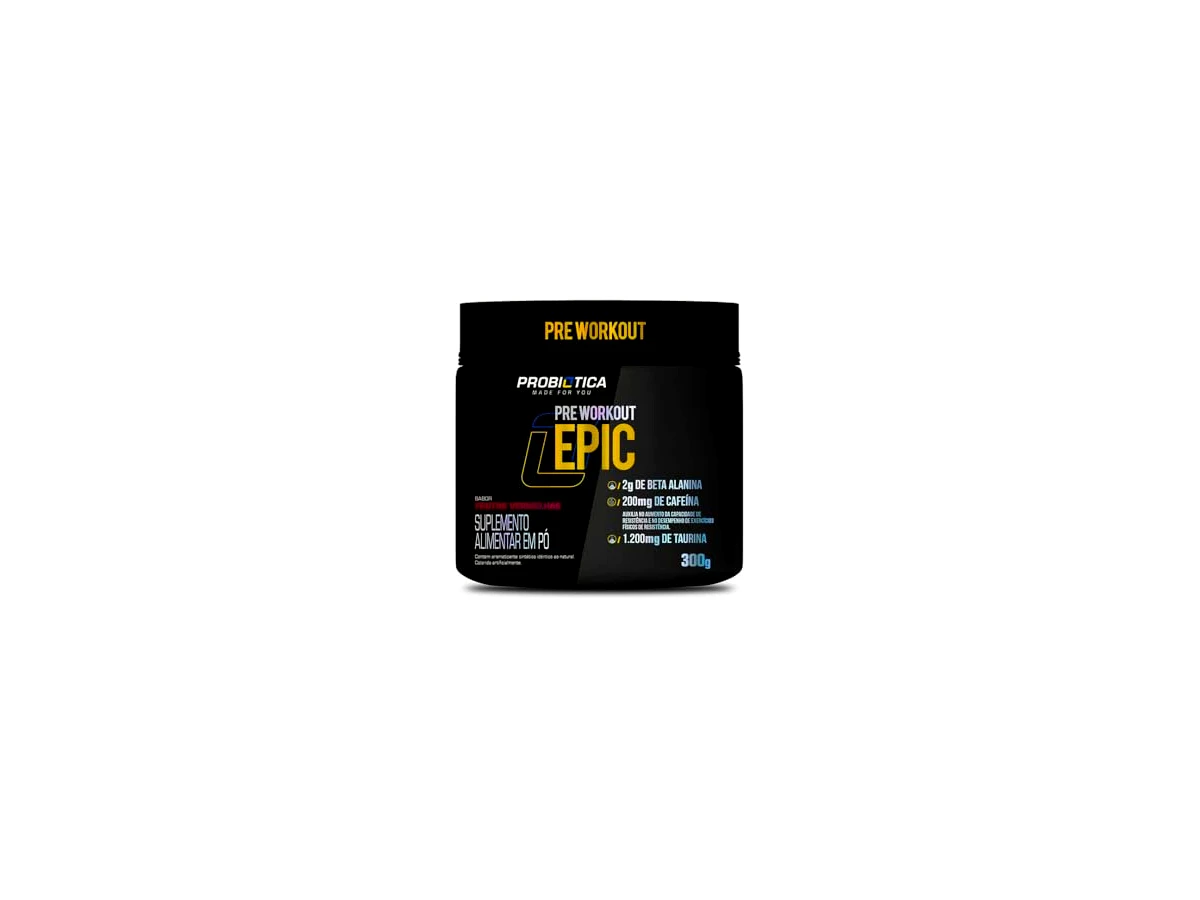Probiótica Epic Pré-Treino - Sabor Frutas Vermelhas (300g)