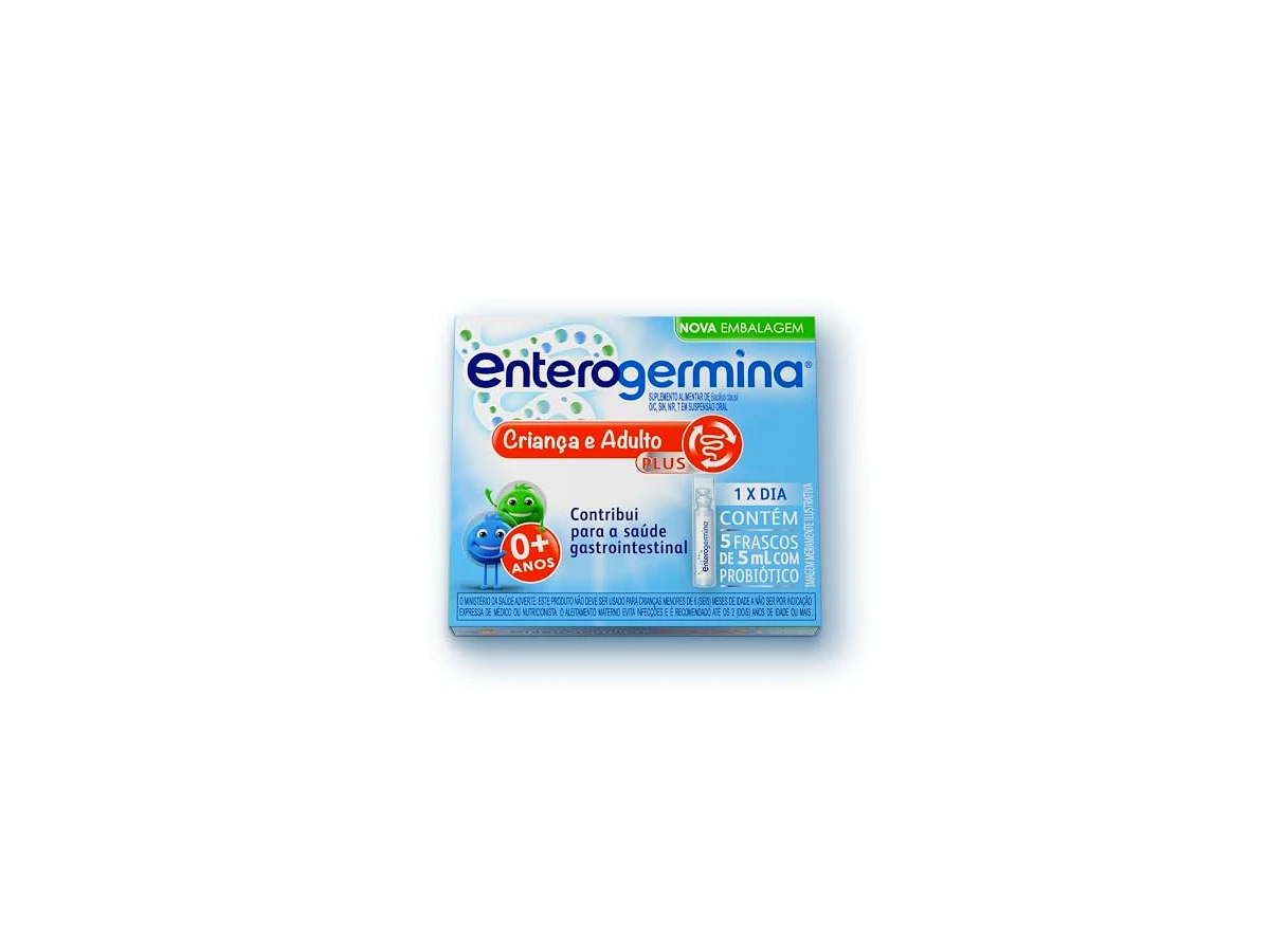 Enterogermina Plus Bacillus clausii 4 Bilhões Suspensão Oral com 5 Flaconetes de 5ml - Sanofi