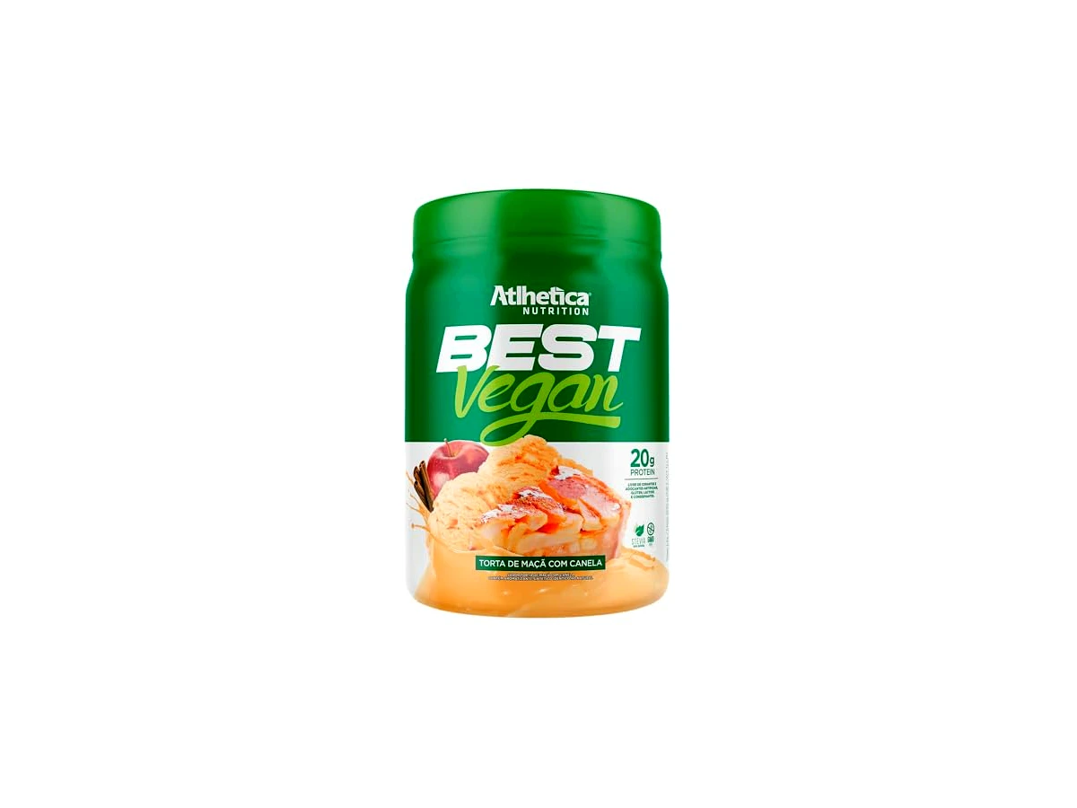 Atlhetica Nutrition Best Vegan Proteína Isolada de Ervilha e Semente de Abóbora Sabor Torta de Maçã com Canela 500g