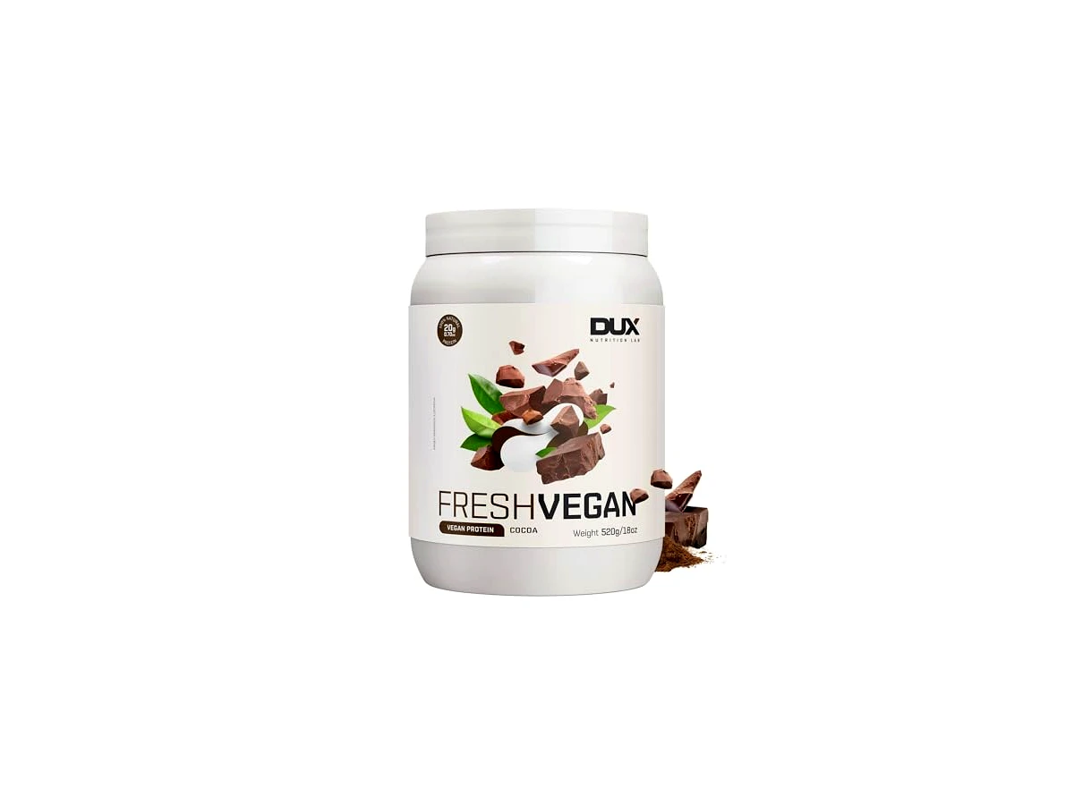 Dux Nutrition Fresh Vegan Proteína 100% Vegetal Sabor Cacau 500g