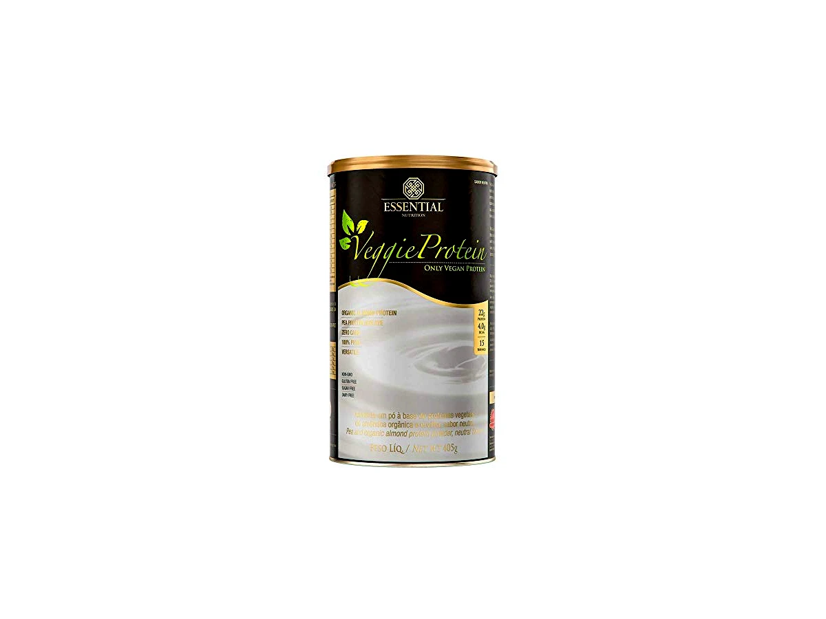 Essential Nutrition Veggie Protein Proteína Isolada da Ervilha e Amêndoa Sabor Banana com Canela 516g