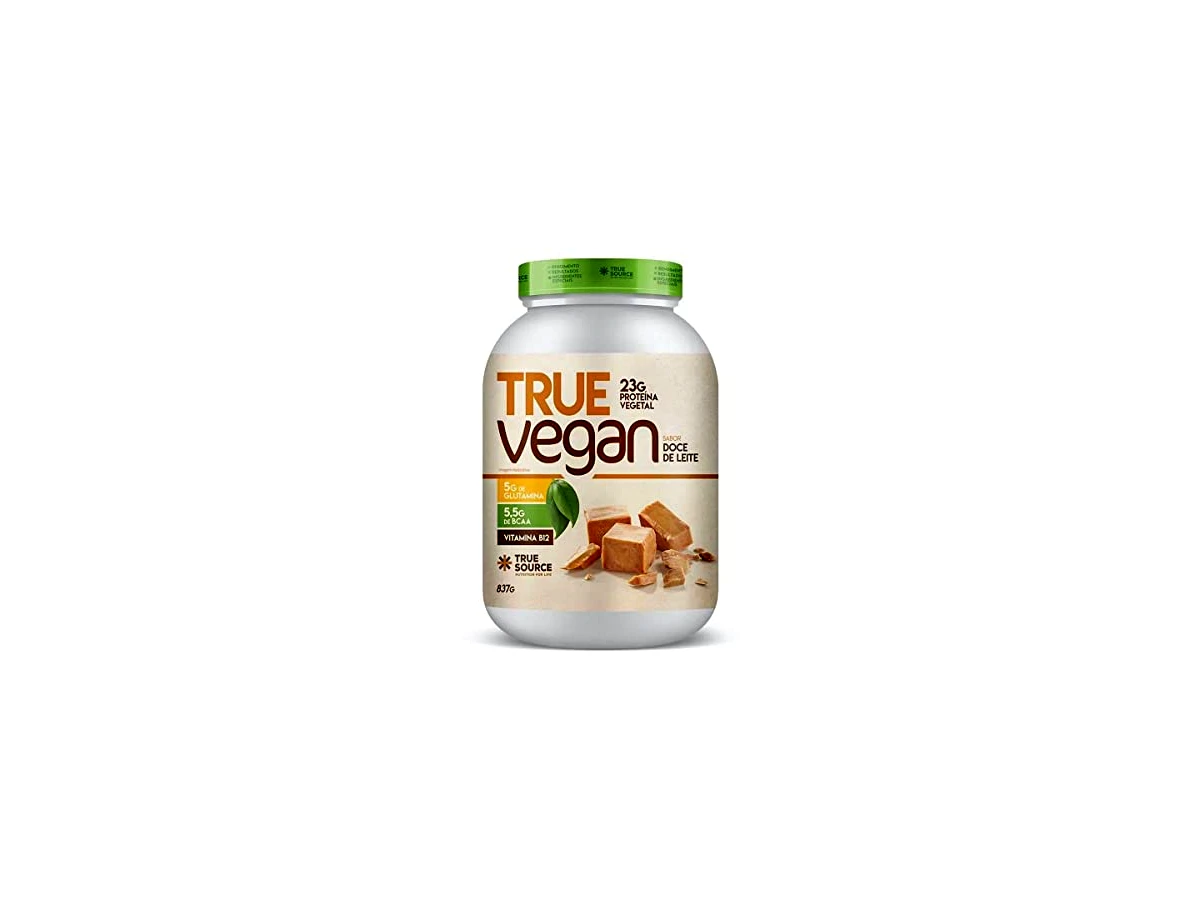 True Source True Vegan Blend de Proteínas Vegetais Blend Sabor Doce de Leite 837g