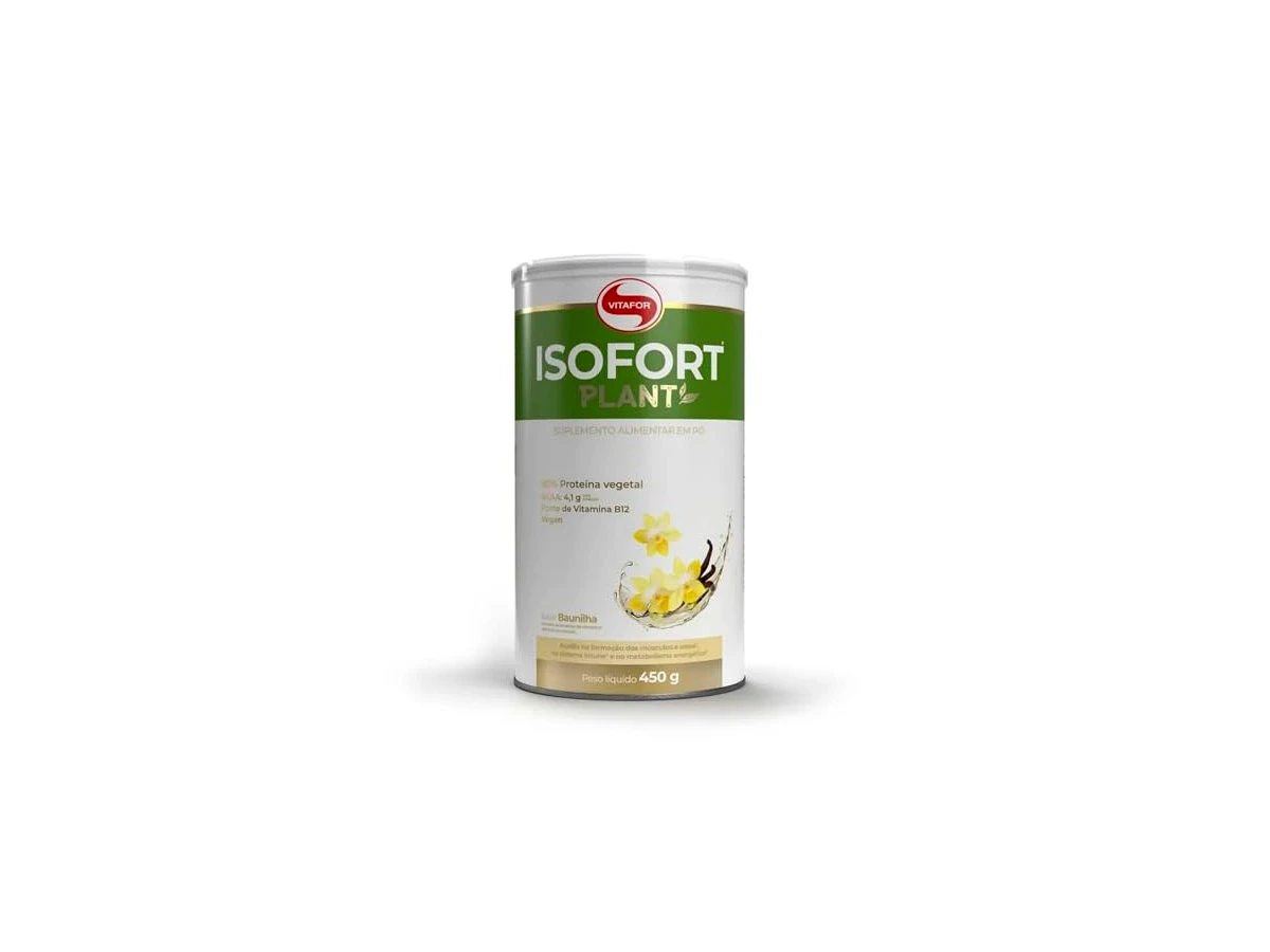 Vitafor ISOFORT Plant Proteína Isolada de Ervilha e Arroz Sabor Baunilha 750g