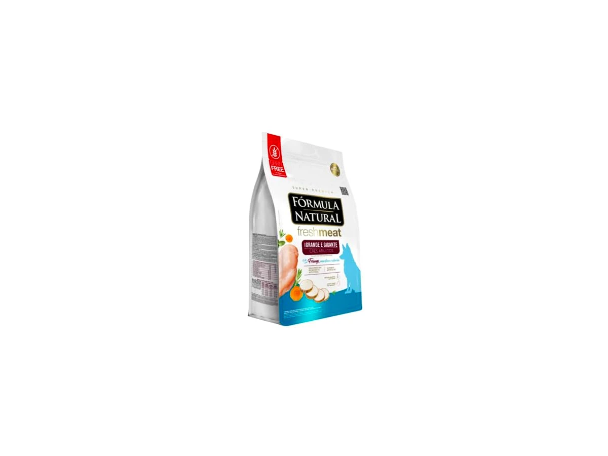 Ração Seca Fórmula Natural Super Premium Fresh Meat Cães Adultos Portes Grande e Gigante Sabor Frango, Mandioca e Alecrim (12kg)