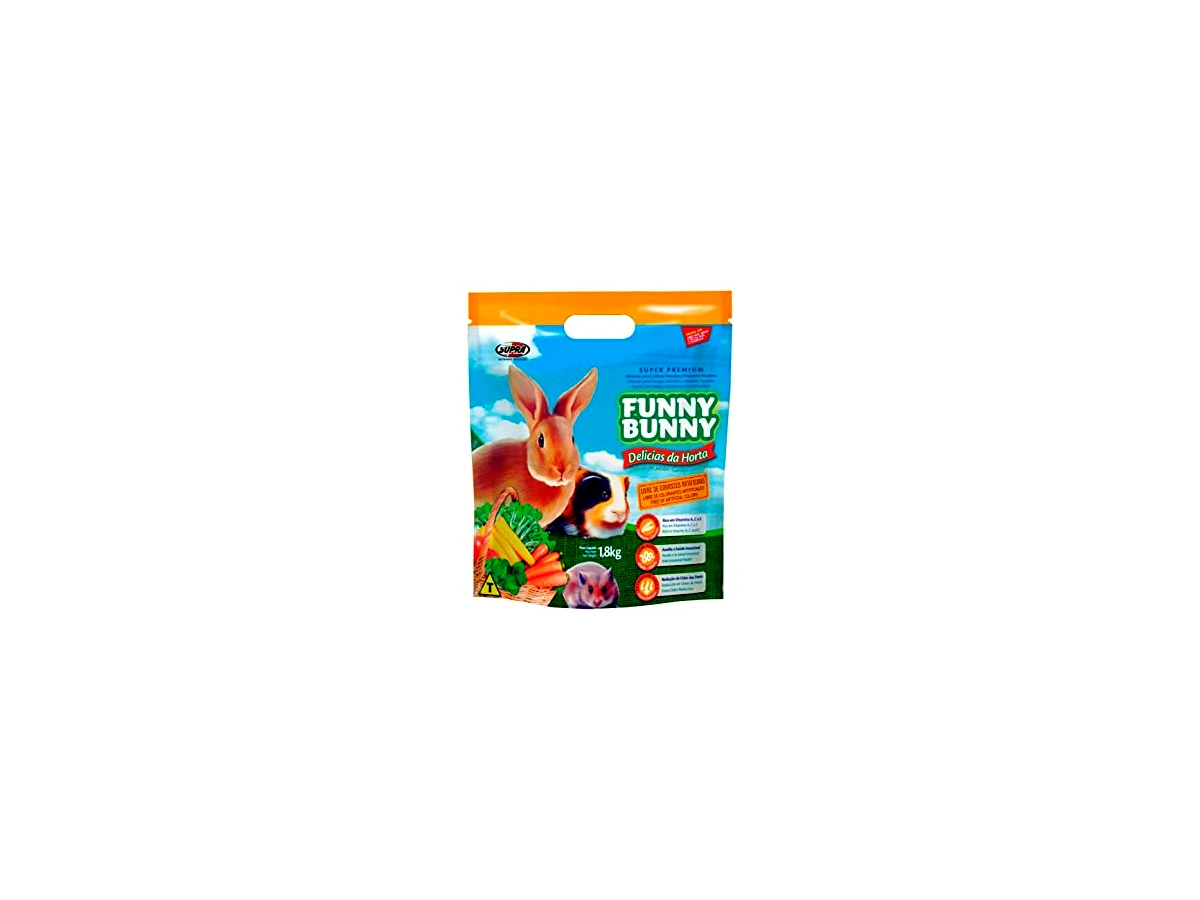 Ração Supra Funny Bunny Delícias da Horta para Coelhos e Roedores - 1,8 kg
