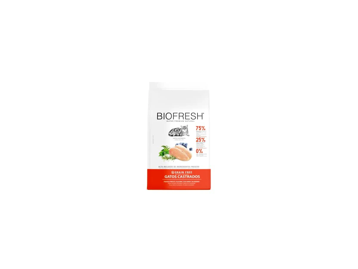 Ração BioFresh para Gatos Adultos Castrados Sabor Mix de Carnes, Frutas e Ervas - 7,5kg