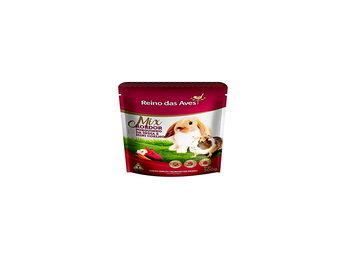 Reino das Aves Ração Gold Mix Porquinho Da Índia E Mini Coelho 500g