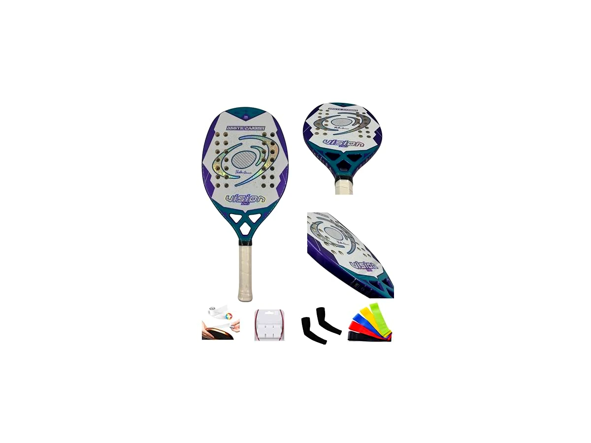 Raquete de Beach Tennis Vision White Carbon 2024