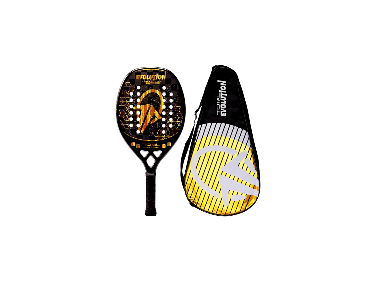 Raquete de Beach Tennis Total Evolution 18k Golden + Capa