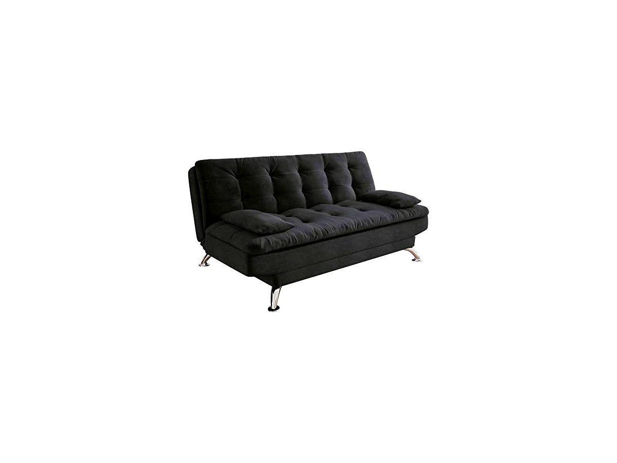 Sofá-Cama 3 Lugares Casal Premium Suede Cinza