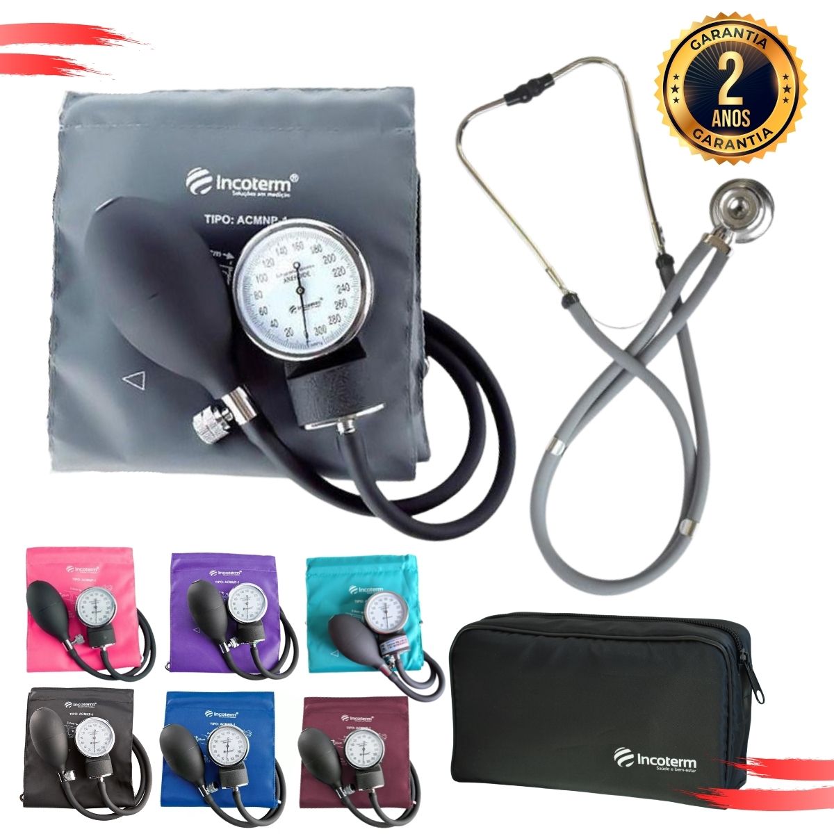 Aparelho de Pressao Manual Aneroide BIC com Estetoscopio
