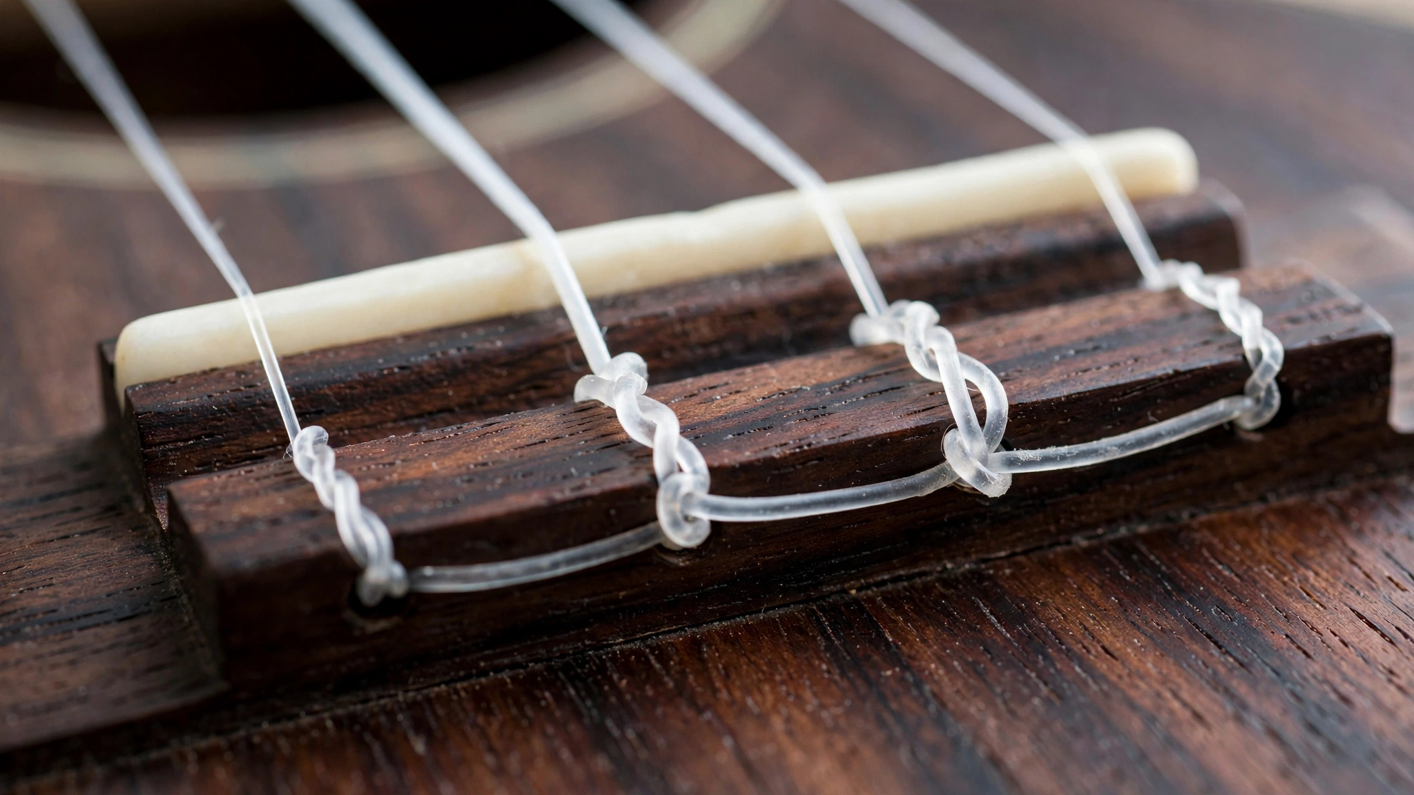Como fazer o no correto da corda no cavalete do ukulele