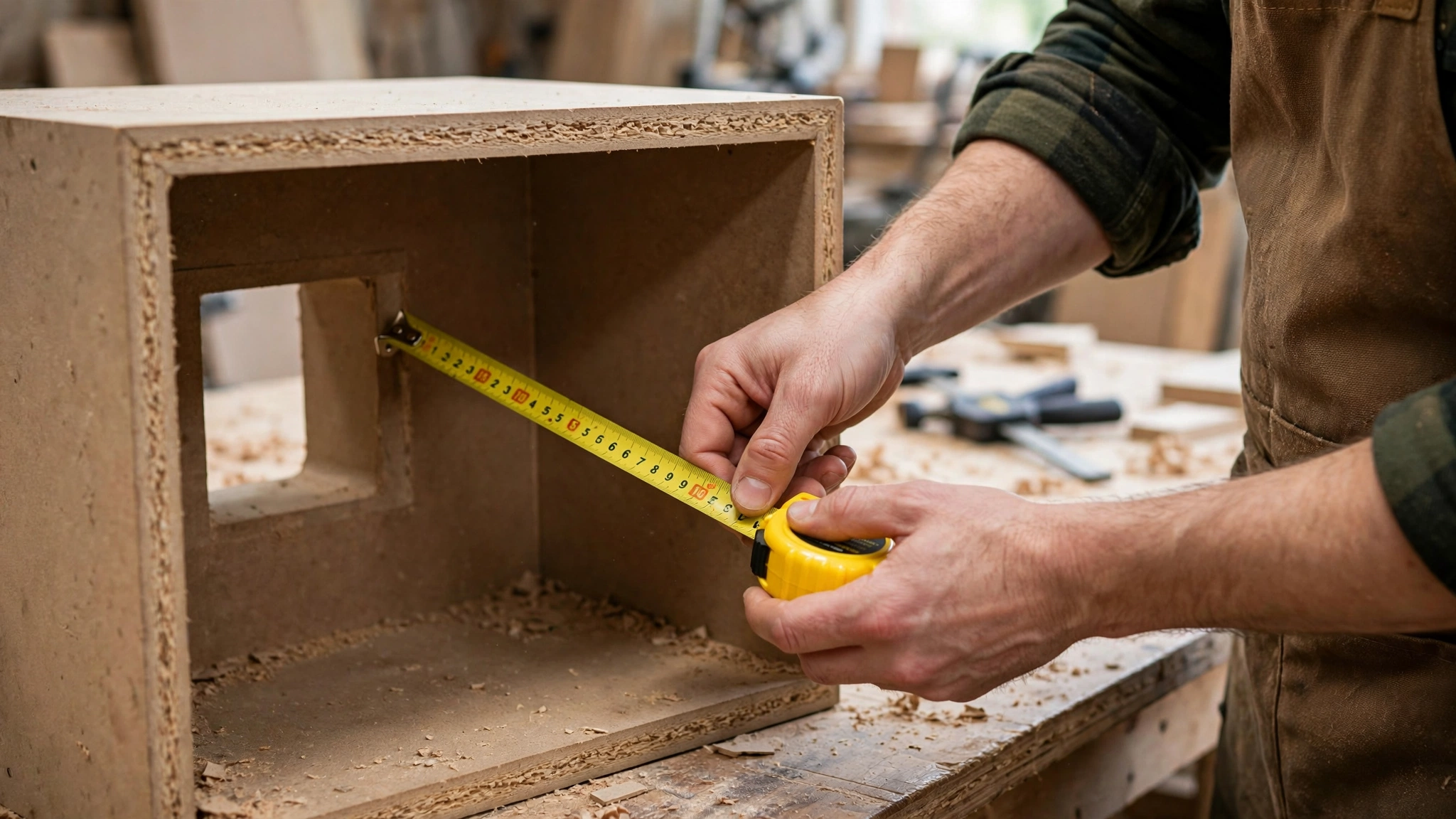Medindo dimensoes internas da caixa dutada de som