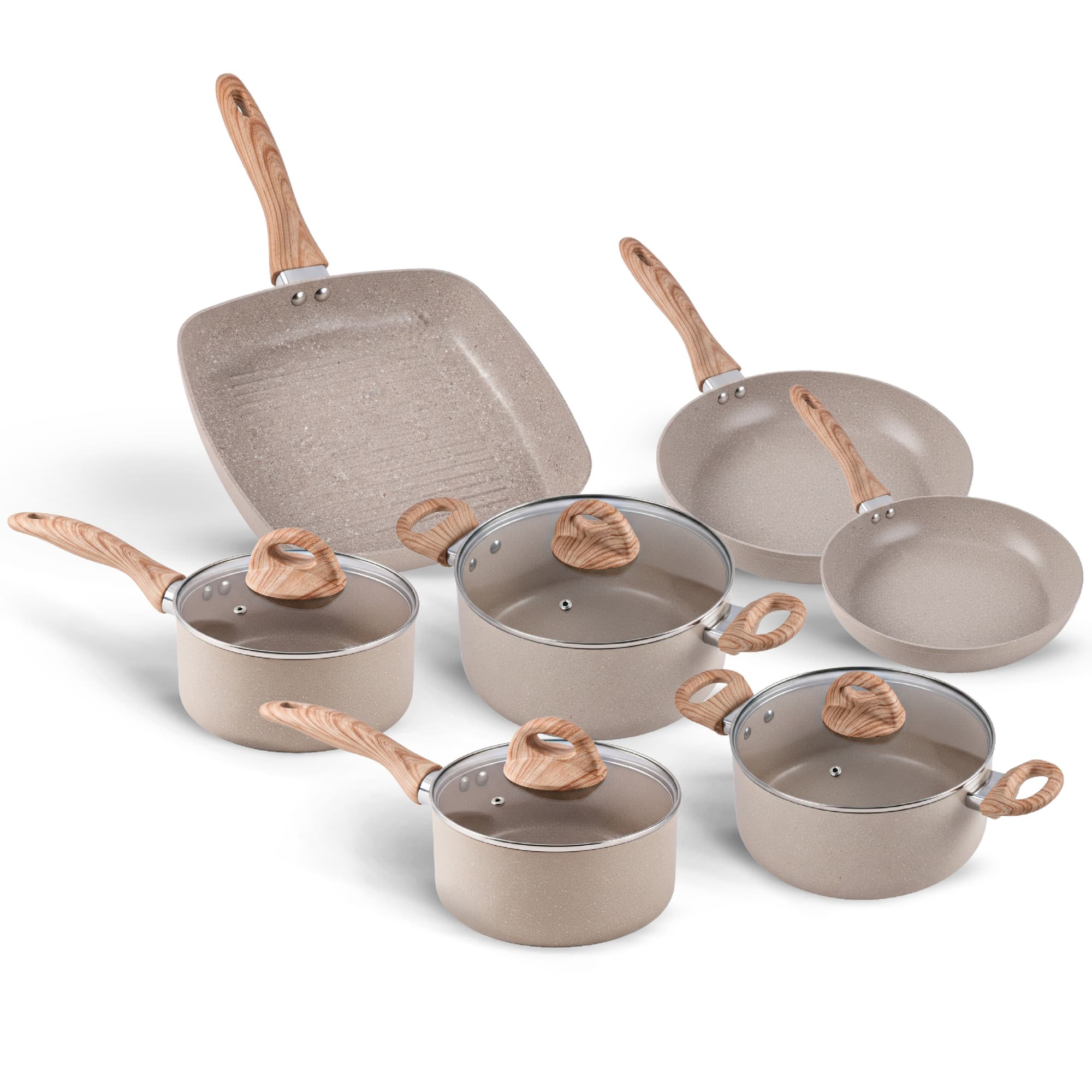 Jogo de Panelas Brinox Ceramic Life Smart Plus Antiaderente Mineral