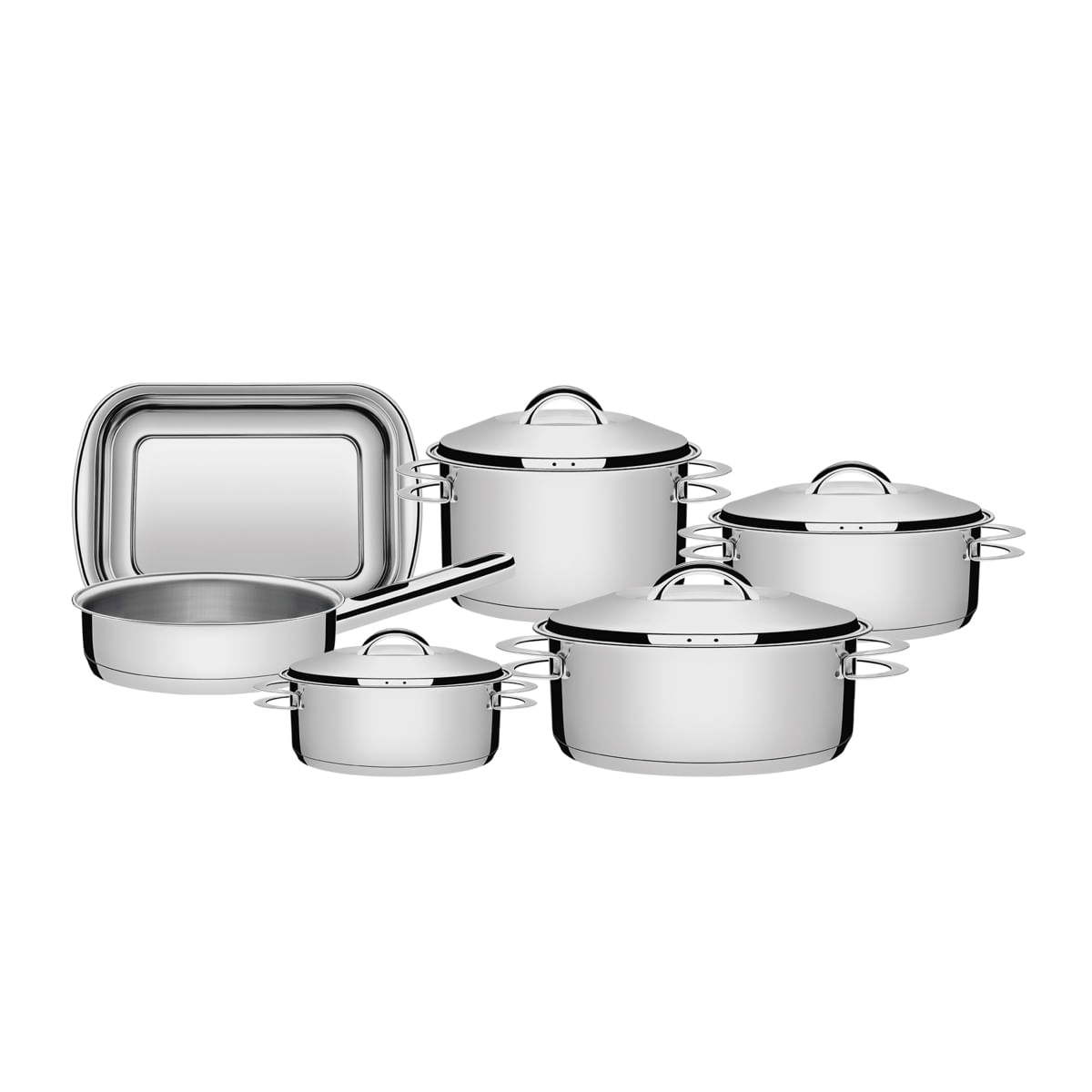 Jogo de Panelas Tramontina Solar Aco Inox Fundo Triplo
