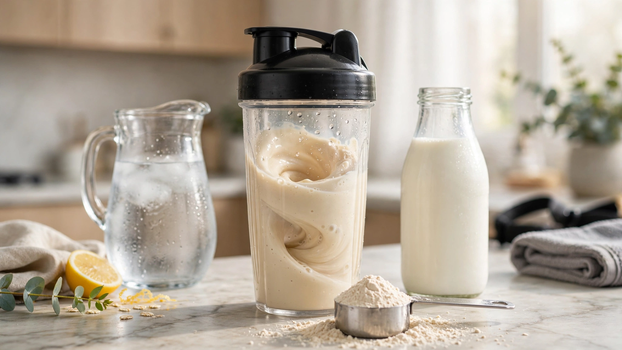 Como tomar Whey Protein com agua ou leite diferenca nutricional